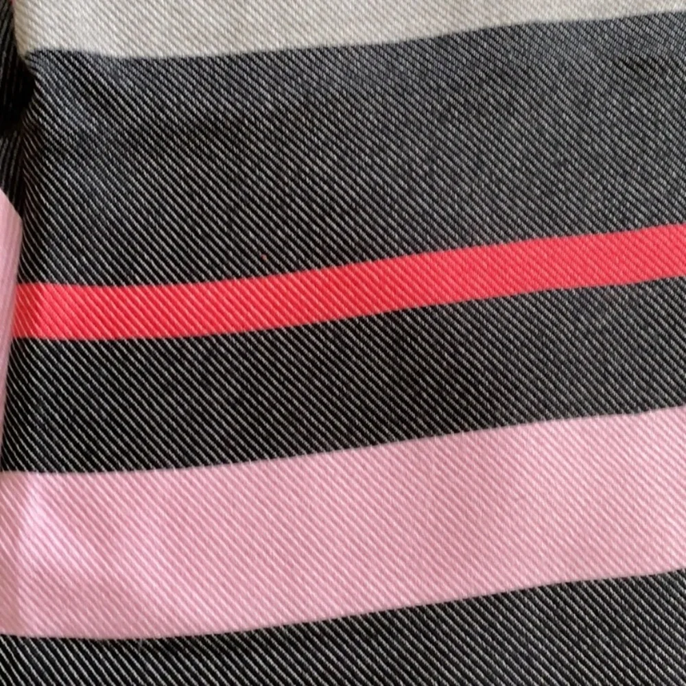 Black pink white oversized plaid blanket scarf 50” x 50” EUC